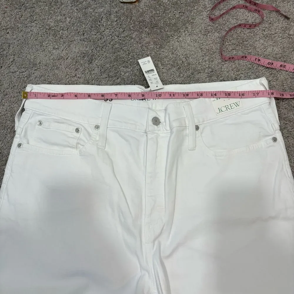 NWT J. Crew 2024 White Slim Wide Leg Jean Size 33